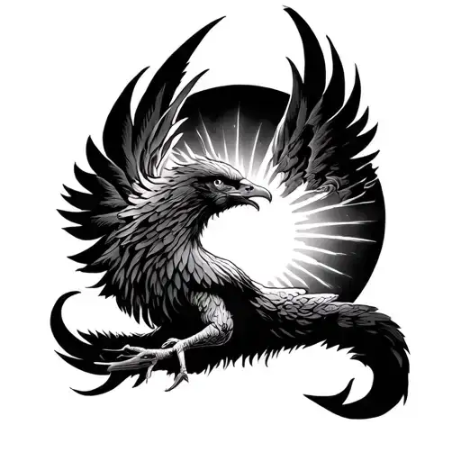 Phoenix And Sun Setting