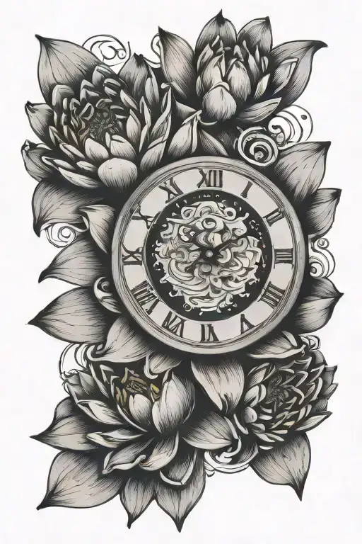 Waterlily With Clock