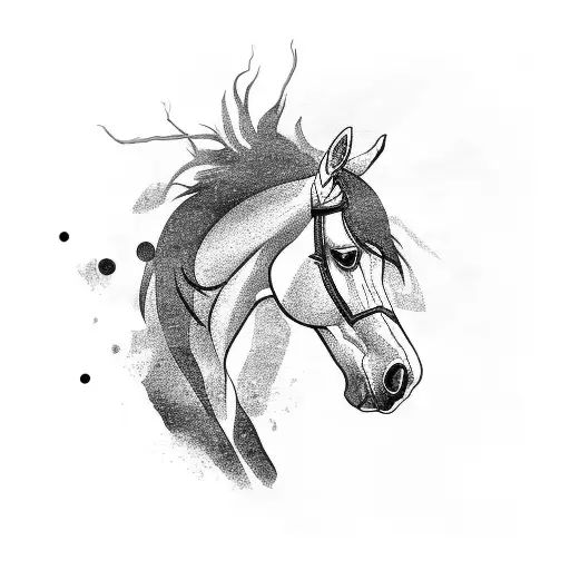 A Silhouette Of A Horse Made Up Of Music Symbols