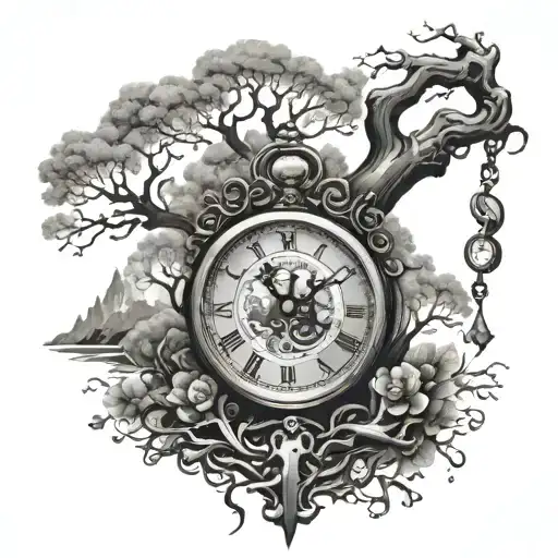 Nordic Full Sleve With Tree And Clock And Hammer