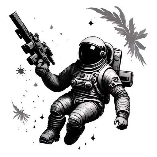 Astronaut Floating Dark Fansaisy Warhammer 40K Universe