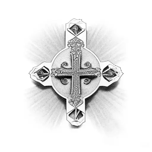 Cross With Romans From Bible Text Small