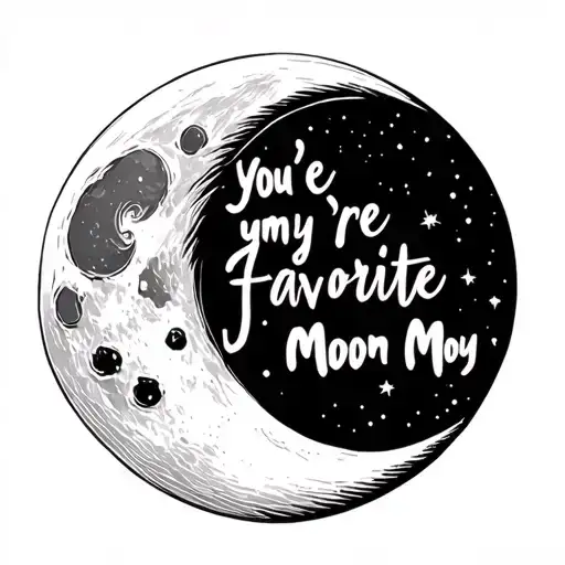 Moon With Text Saying You're My Favorite Moon