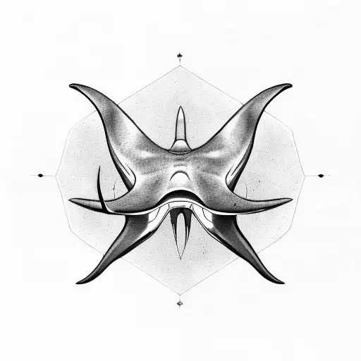 Hammerhead Shark And Manta Rays