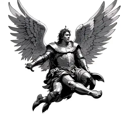 Knight Falling From Sky Like Icarus