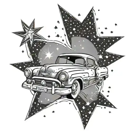 A Constellation Of Stars Forming The Shape Of A Classic Car