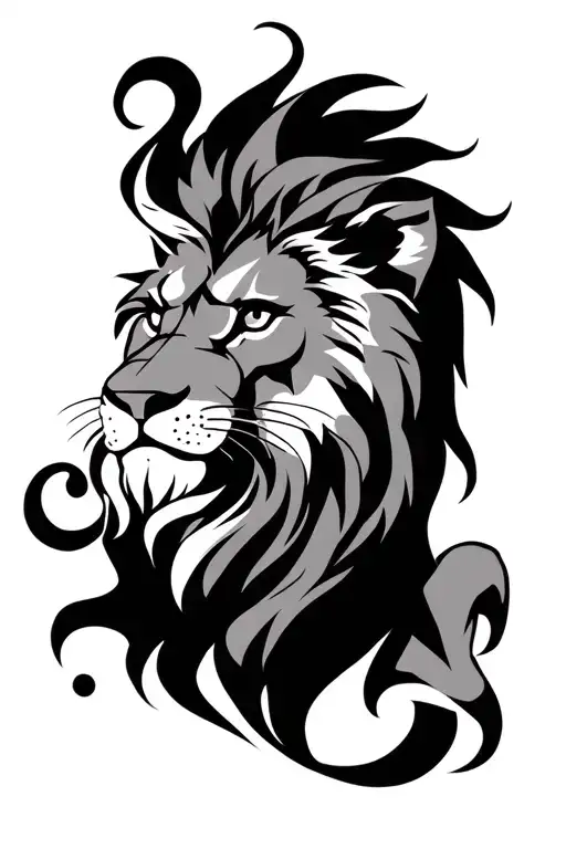 Lion Tattoo With Zodic Sign Lion