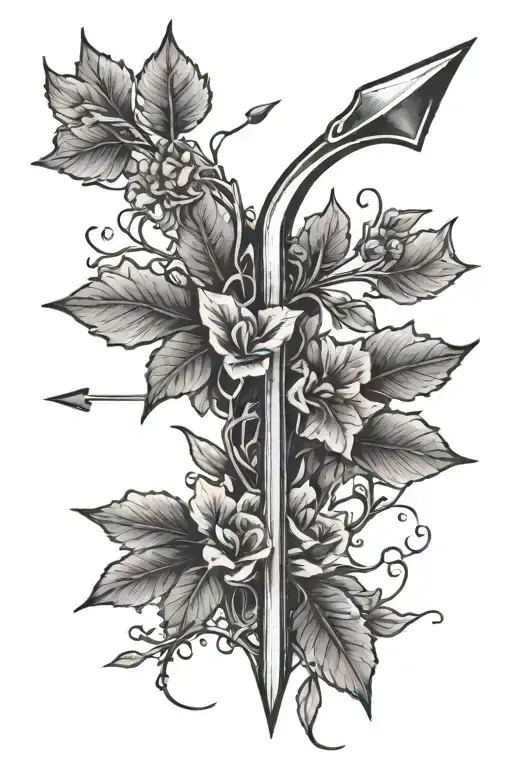 A Thin Arrow With Vines