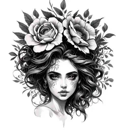 Madusa With Floral Femine