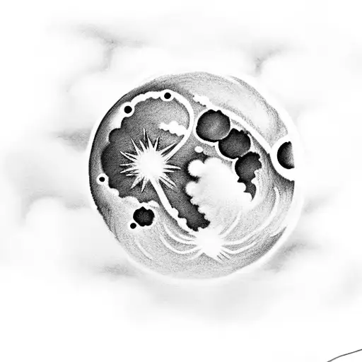 Full Moon With Cloud