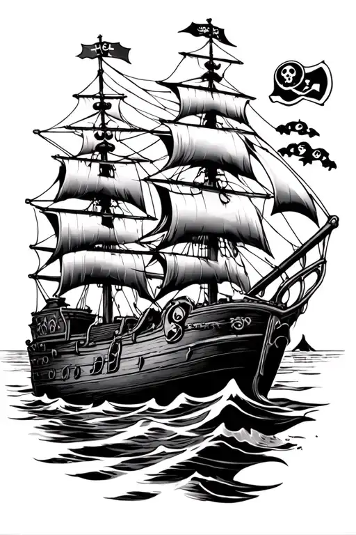 Cog And Pirate Ship Japanese