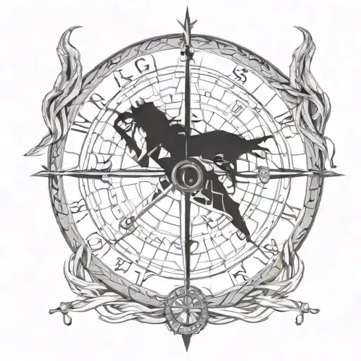 Vegvisir Runic Compass And Shibari With Female Form Art