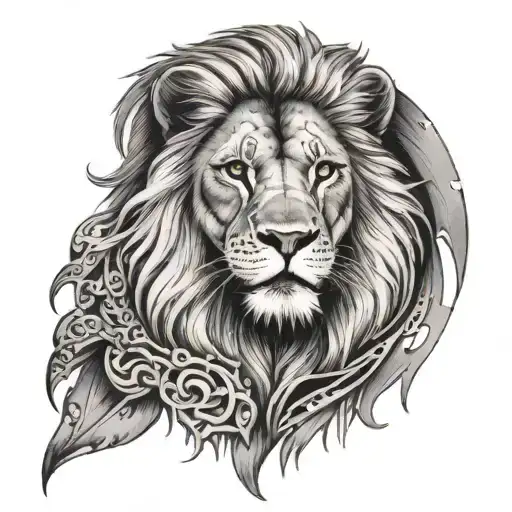 Lion With Crosses Underneath