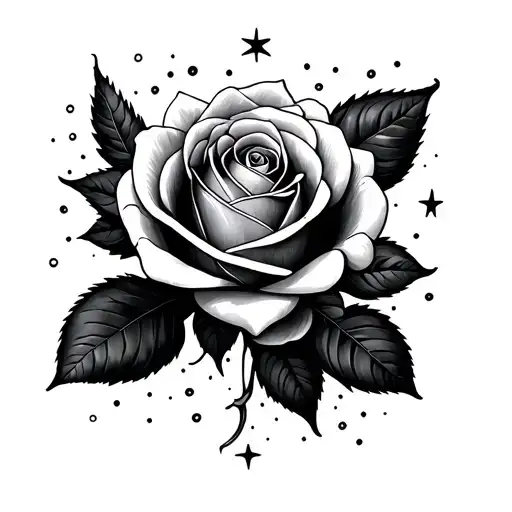 Line Rose Tattoo Orion Constellation Oveerlay