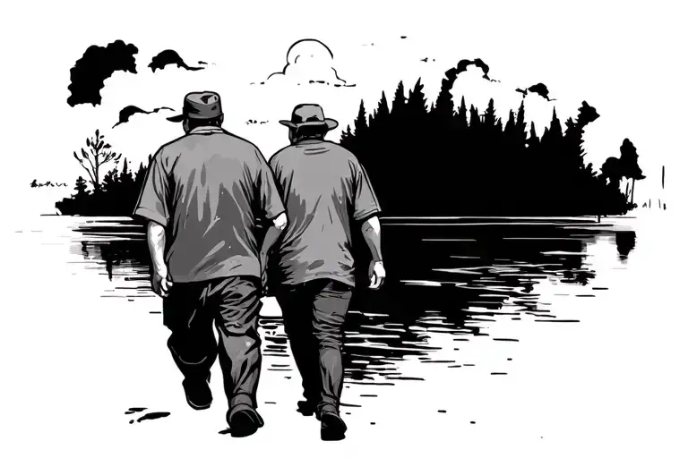 Dad Walking Together