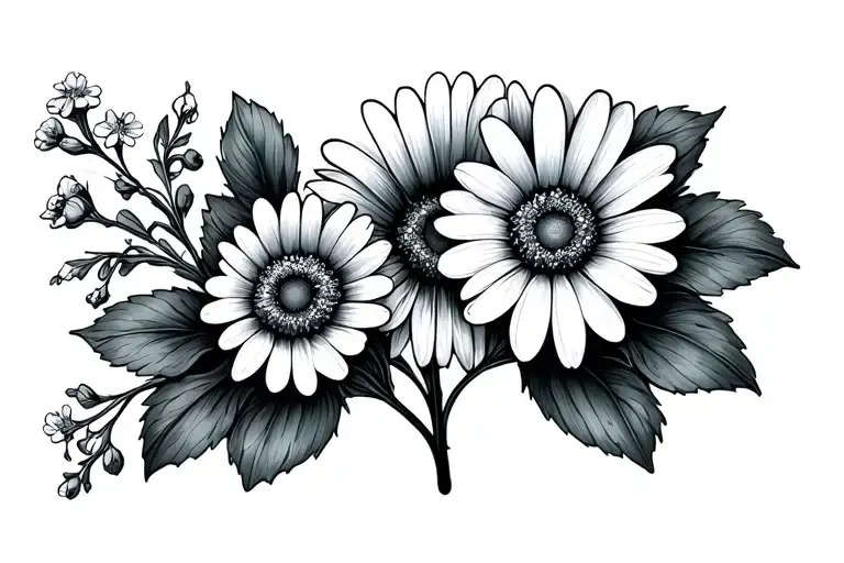 Forget Me Not And Daisy Flower Wrap Design Inspired