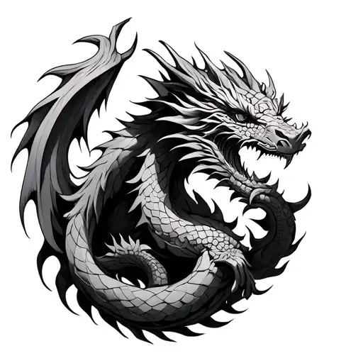 Wood Dragon Wrapped Together