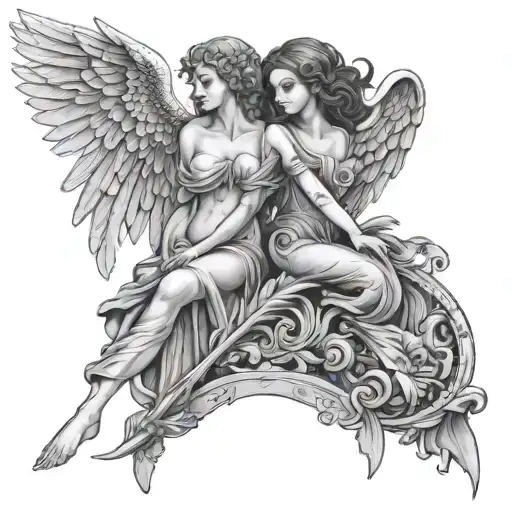 Good Angel And Bad Angel Seperate Images