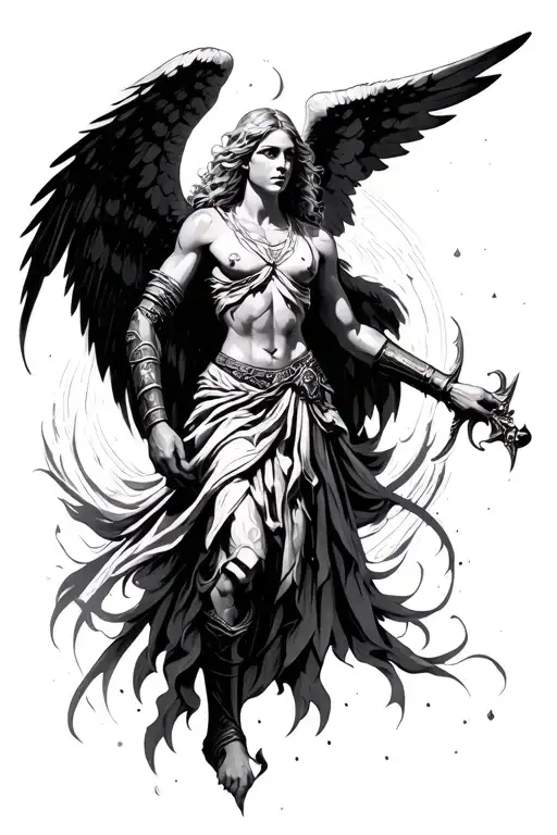 Angel Warrior With Scripture Designs Embedded Within