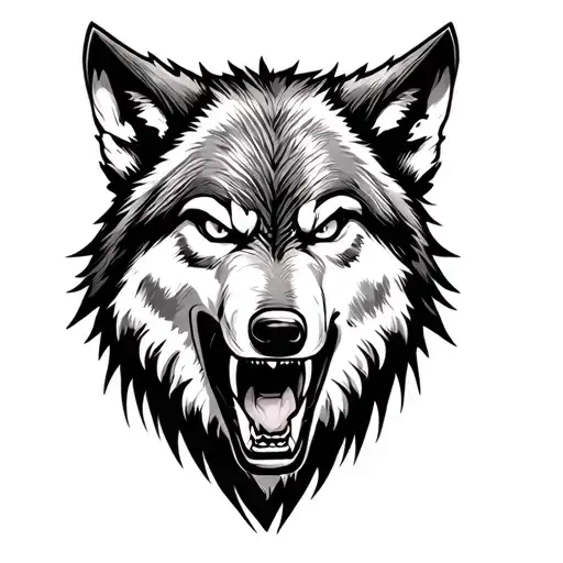 Realistic Angry Wolf