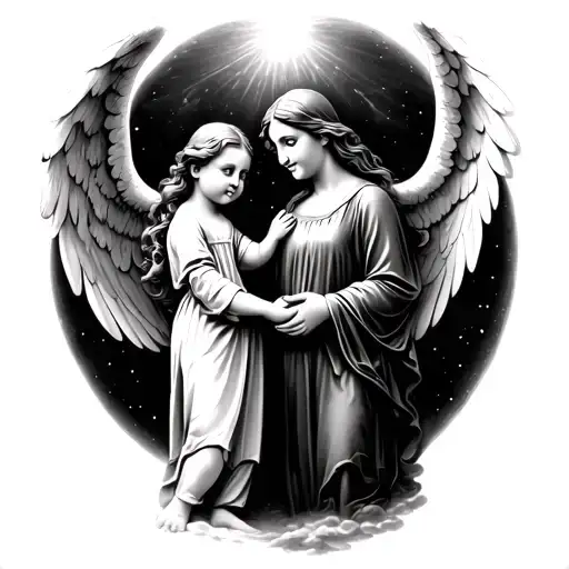 Baby Angel And My Mother Holding Hands In Heaven Looking Proud Of Me