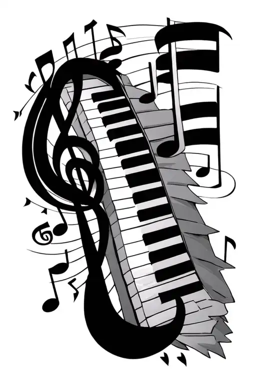 Piano Keys Music Notes