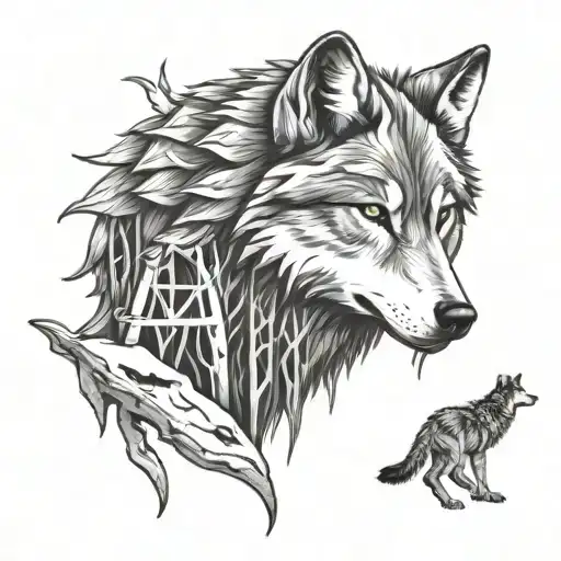 Wolf With Wood