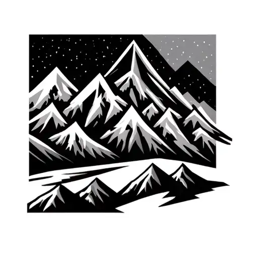 Mountain Range Geometric Design Incorporating