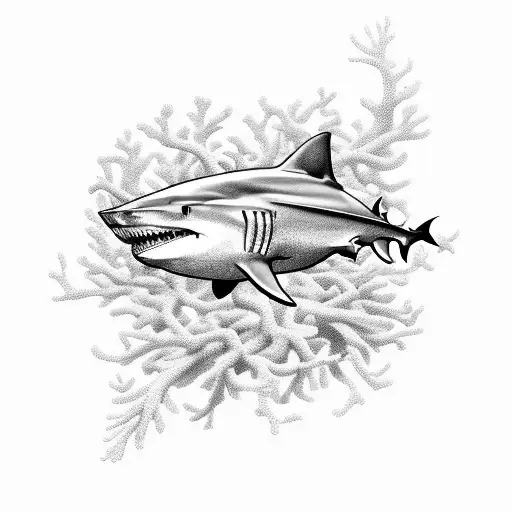 Coral Reef In The Shape Of A Shark