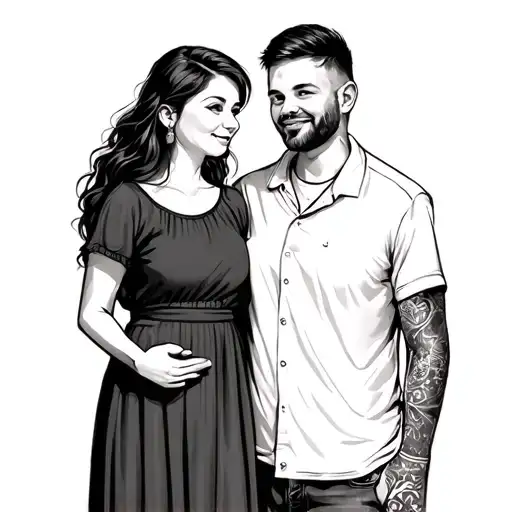 Dad Mom And Daughter And Grandson Of 2 Years