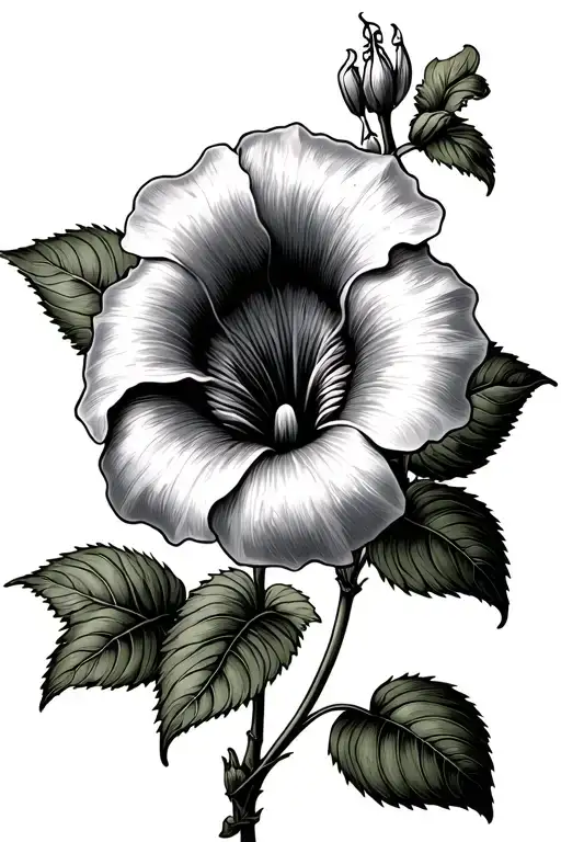 Morning Glory Flower With Pretty Leaves