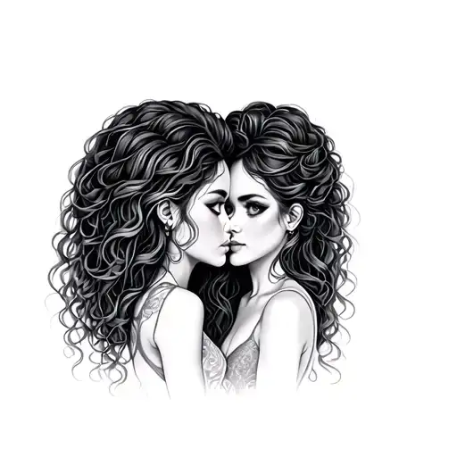 Black Girl Gemini Sisters Hair Tangled Together