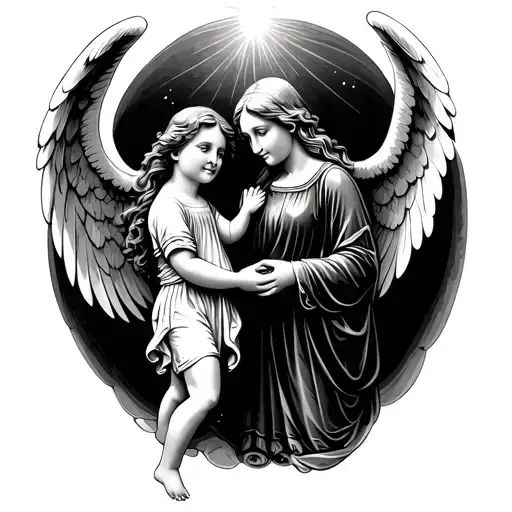 Baby Angel And My Mother Holding Hands In Heaven Looking Proud Of Me