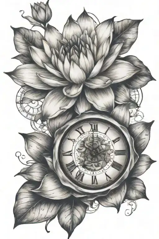 Waterlily With Clock