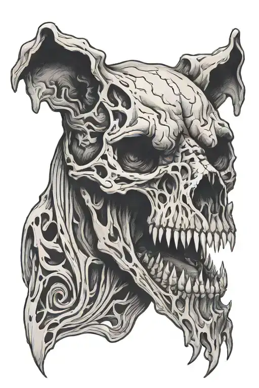 Dog Skull Crawls Out Of Skin Aggressive