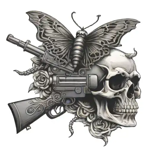 Skull Rifle Butterfly