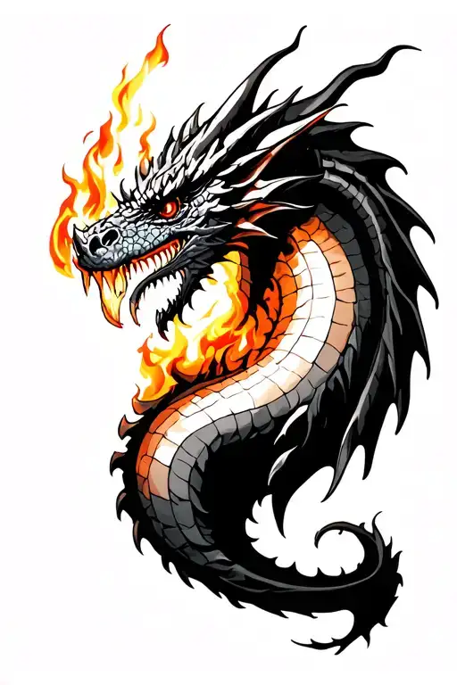 Mid Evil Dragon Breathing Fire