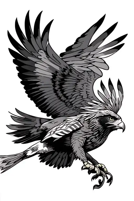 Traditional Native American Hawk Soaring