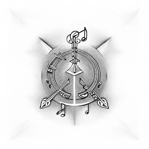 Piramides With Music Notes Or G-clef