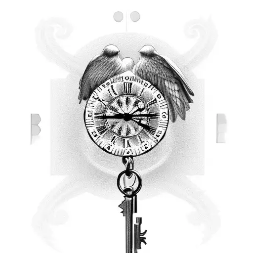 Rose Dove Rosary Clock Key Roman Numeral Heavenly Manly