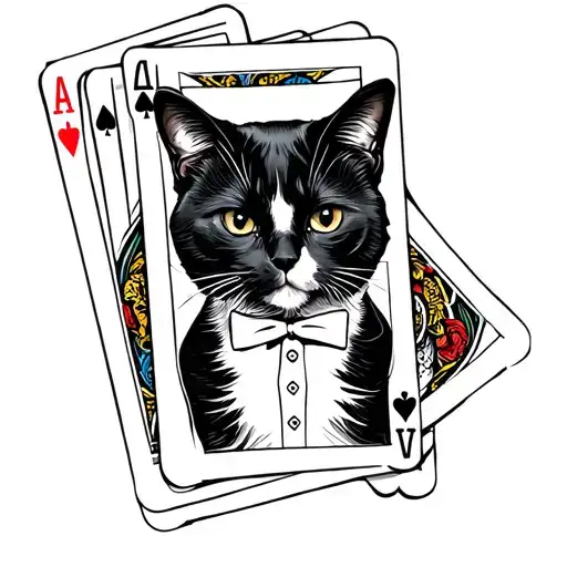 Tuxedo Cat Playing Cards