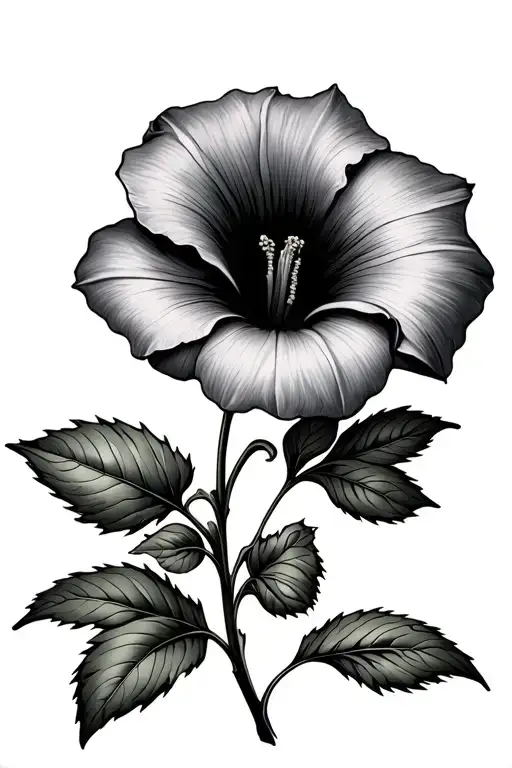 Morning Glory Flower With Pretty Leaves