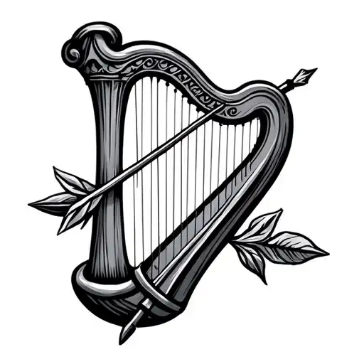 Harp With An Arrow Piercing