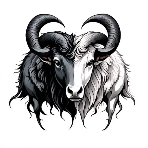 Combined Aries And Taurus Zodiac Sign Intertwined Symbolizing