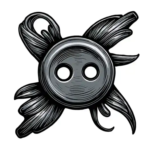 Sewing Button With Four Holes Black And Grey