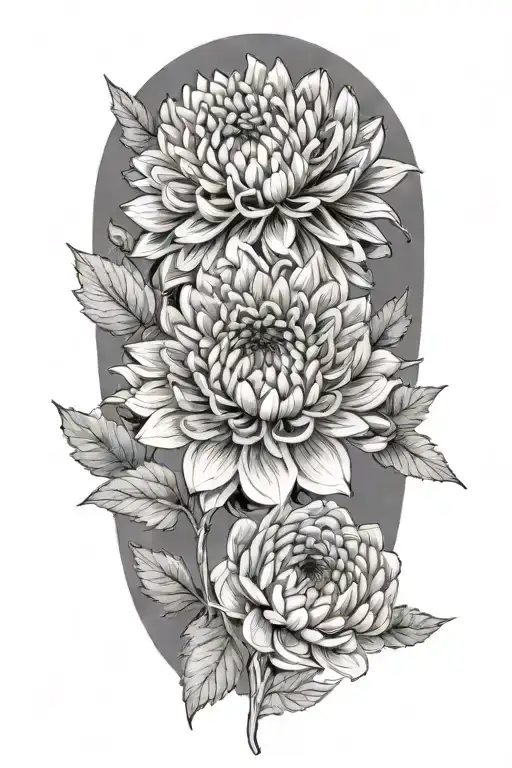 1 Chrysanthemum 1 Dahlia And Some Long Eucalyptus Leaves