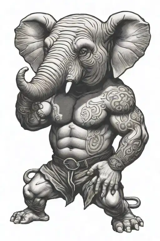 Bulked Boxer With Elephant Head