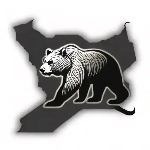 California Bear With A New Jersey Outline Incorporated Into The Design