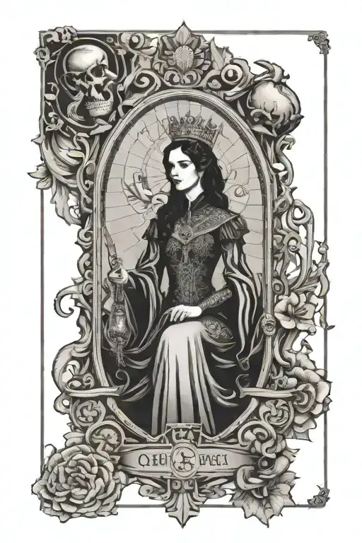 Vanessa Ives Victorian Gothic Tarot Card With Cathedral Elements And Scorpion