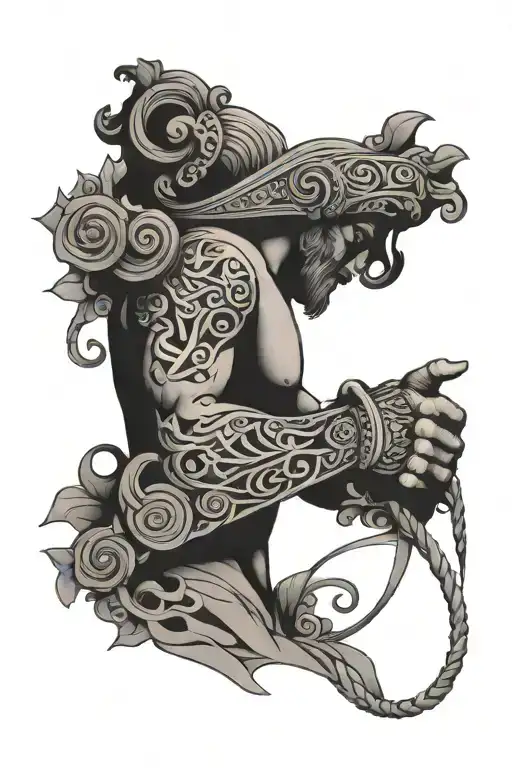 An Inner Bicep Linework Tattoo Thats Greek Inspired